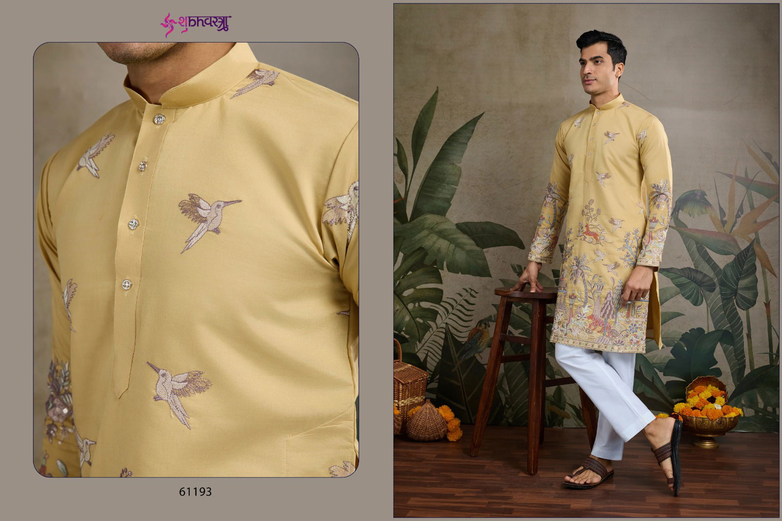 The Desi Edit By Shubhvastra Embroidered Mens Kurta Wholesale Shop In Surat